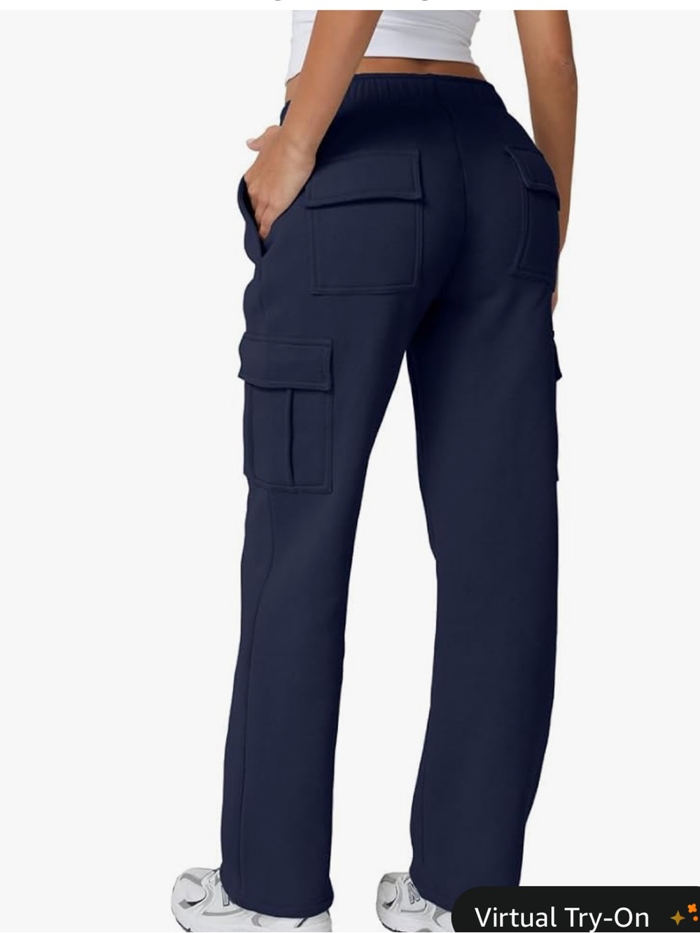 New BBL Fleece cargo Sweatpants navy size medium